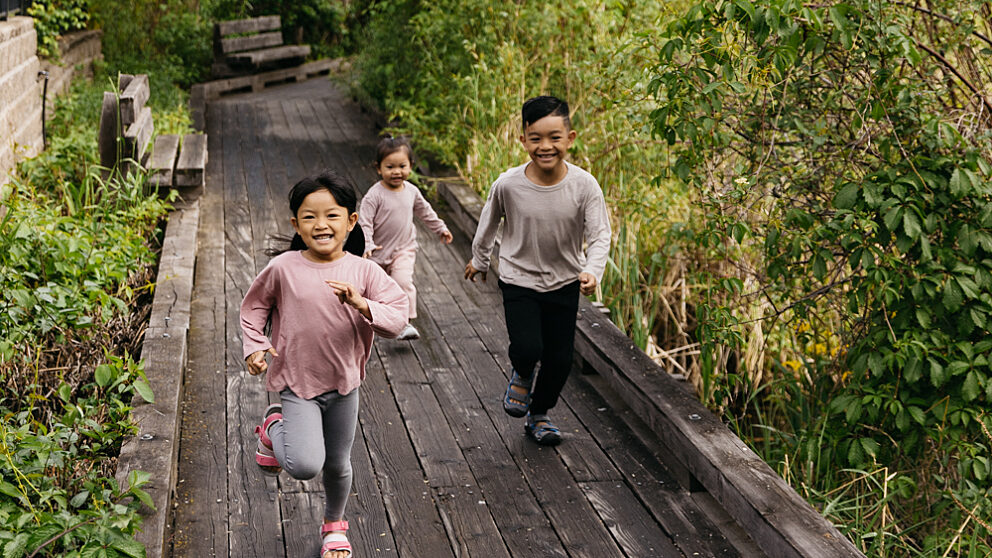 Kids Running on the Boardwalk at Summerland Waterfront Resort & Spa