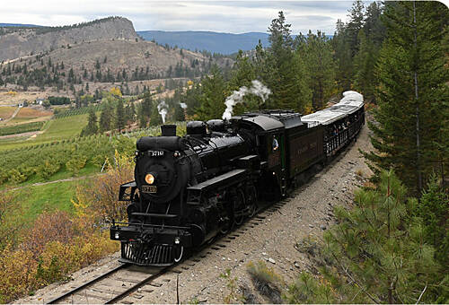 Mothers Day steam train driving through landscape